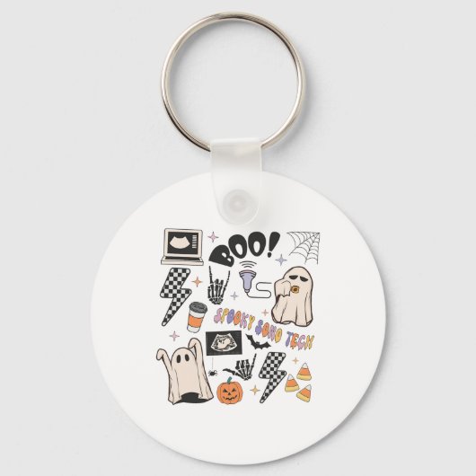 Halloween Ultrasound Tech Herfst Autumn Sonograaf Sleutelhanger (Voorkant)