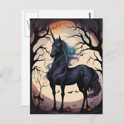 Halloween Unicorn Briefkaart (Voorkant / Achterkant)