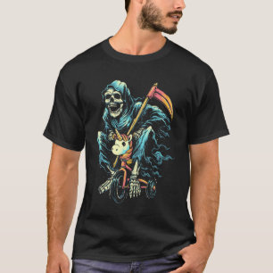 Halloween Unicorn Costume Grim Reaper Riding Unico T-shirt