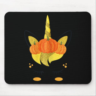 Halloween Unicorn Face Thanksgiving Pumpkins Girls Muismat