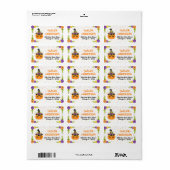 Halloween Unicorn Floral Pumpkin Sinaasappel and W Etiket (Full Sheet)