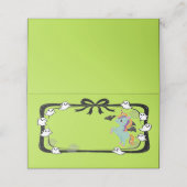 Halloween Unicorn Greeting Bat Place Card Plaatskaartje (Buitenkant ongevouwen)