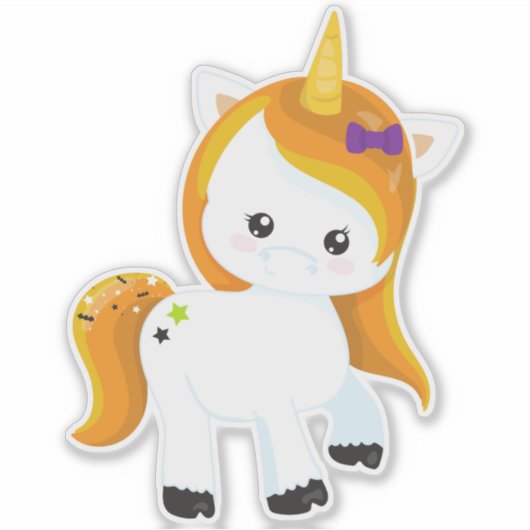 Halloween Unicorn, Magic Unicorn, Cute Unicorn Sticker (Voorkant)