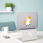 Halloween Unicorn, Magic Unicorn, Cute Unicorn Sticker (Laptop op bureau)