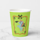 Halloween Unicorn Papieren Bekers (Achterkant)