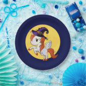 Halloween Unicorn Pegasus Witch Papieren Bordje (Feest)
