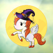 Halloween Unicorn Pegasus Witch Raamsticker (Vel 3)