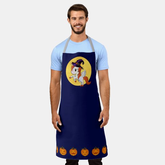 Halloween Unicorn Pegasus Witch Schort (Gedragen)