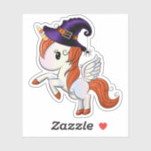 Halloween Unicorn Pegasus Witch Sticker (Vel)