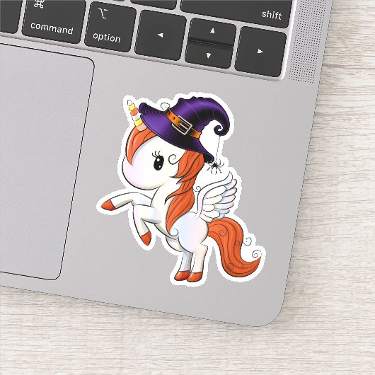 Halloween Unicorn Pegasus Witch Sticker (Detail)