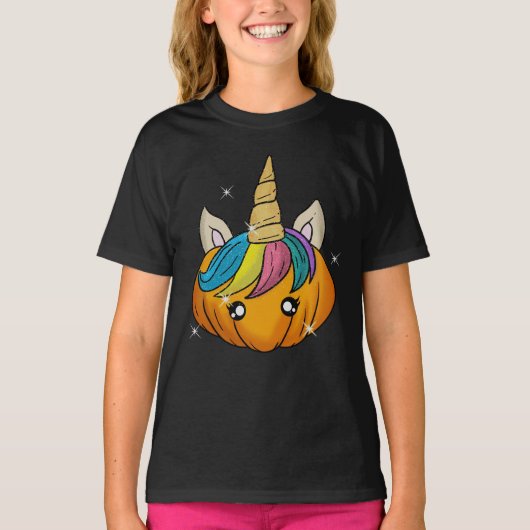 Halloween Unicorn Pumpkin T-shirt (Voorkant)