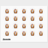 Halloween Unicorn Ronde Sticker (Vel)