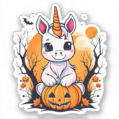 Halloween Unicorn Sticker (Voorkant)