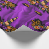 Halloween Unicorns op Paarse zijde Cadeaupapier (Hoek)