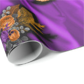 Halloween Unicorns op Paarse zijde Cadeaupapier (Rol Hoek)