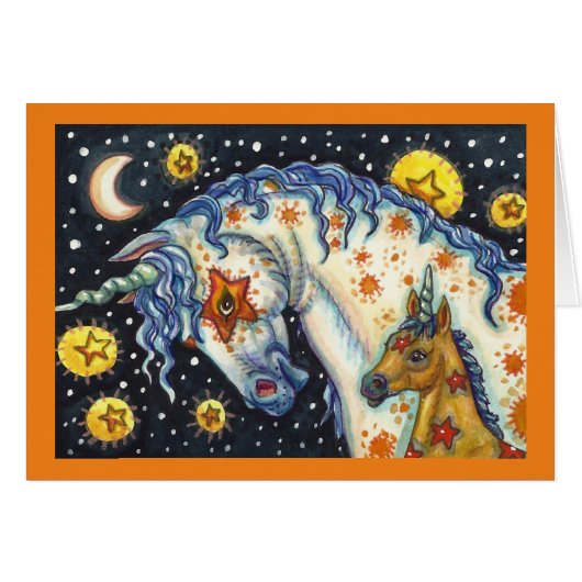 HALLOWEEN UNICORNS, STAR HORSE & COLT FANTASY CARD (Voorkant Horizontaal)