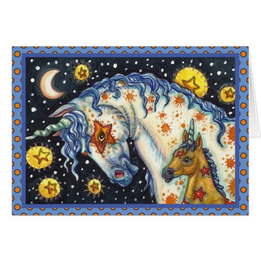 HALLOWEEN UNICORNS, STAR HORSE & COLT FANTASY CARD (Voorkant Horizontaal)