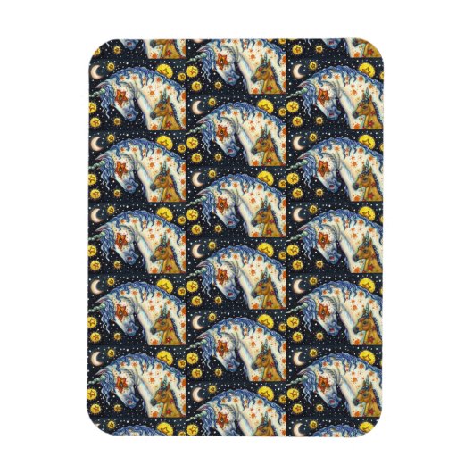 HALLOWEEN UNICORNS, STAR HORSE & COLT FANTASY MAGNEET (Verticaal)