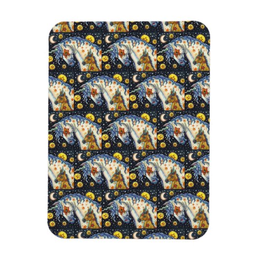 HALLOWEEN UNICORNS, STAR HORSE & COLT FANTASY MAGNEET (Verticaal)