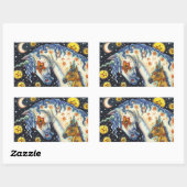 HALLOWEEN UNICORNS, STAR HORSE & COLT FANTASY RECHTHOEKIGE STICKER (Vel)