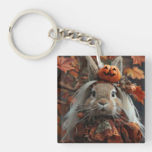 Halloween unieke pompoen konijn sleutelhanger