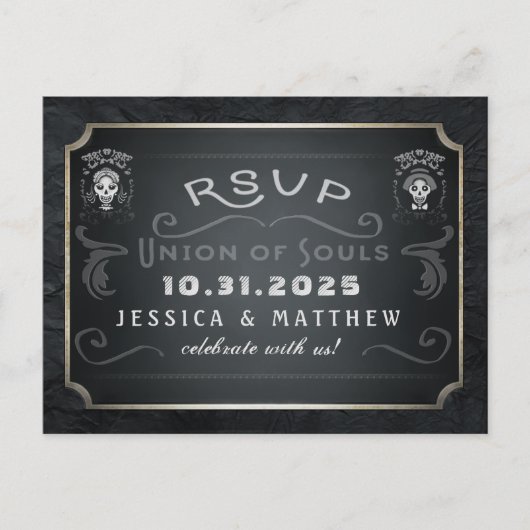 Halloween Union of Souls Matching RSVP Briefkaart (Voorkant)
