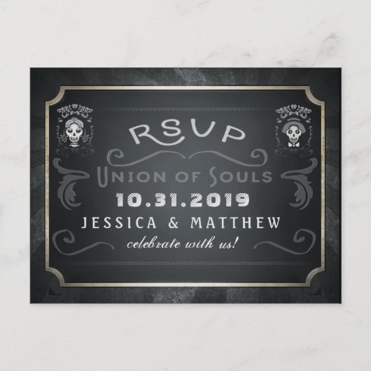 Halloween Union of Souls Matching RSVP Briefkaart (Voorkant)