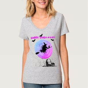Halloween V-Neck White Steel T-shirt