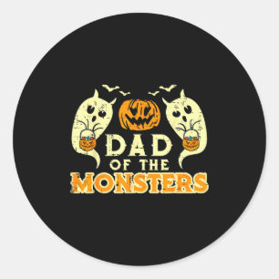 Halloween vader van monsters grappige gezinskostuu ronde sticker