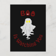 Halloween vakantie Briefkaart | Boo kijkt naar je