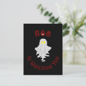 Halloween vakantie Briefkaart | Boo kijkt naar je (Staand voorkant)