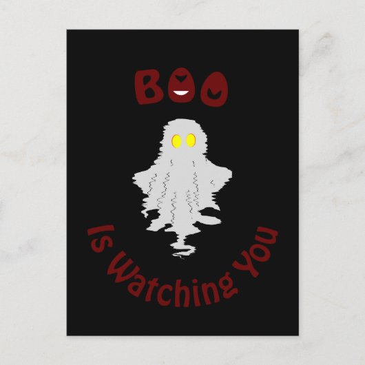 Halloween vakantie Briefkaart | Boo kijkt naar je (Voorkant)