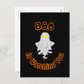 Halloween vakantie Briefkaart | Boo kijkt naar je (Voorkant / Achterkant)