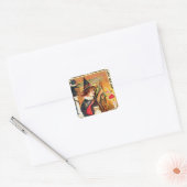  Halloween vakantie heks Vierkante Sticker (Envelop)