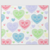 Halloween valentijn Pastel gothic Creepy Hearts Cadeaupapier (Vlak)