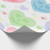 Halloween valentijn Pastel gothic Creepy Hearts Cadeaupapier (Hoek)