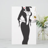 halloween vamp witje briefpapier (Staand voorkant)