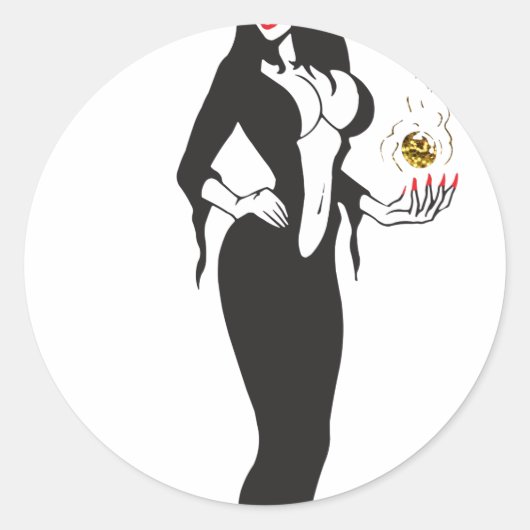 halloween vamp witje ronde sticker (Voorkant)