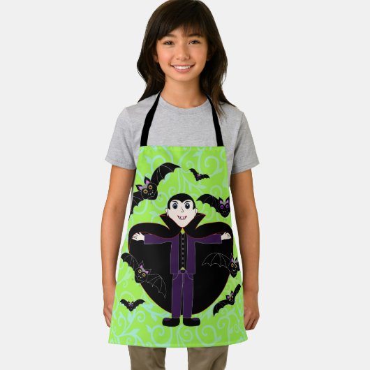 Halloween Vampier met Bats Green Schort (Insitu)