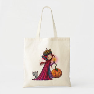 Halloween Vampier met Kat en Pompoen Tote Bag