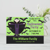 Halloween Vampier met Vleermuizen Kaart (Staand voorkant)