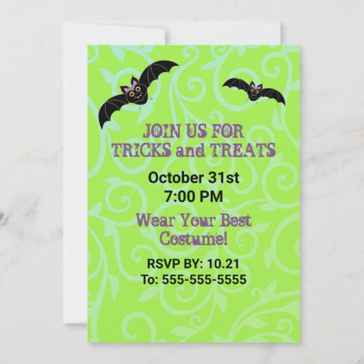 Halloween Vampier met Vleermuizen Kaart (Achterkant)