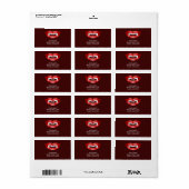Halloween Vampier Mond en Aangepaste Tekst Etiket (Full Sheet)