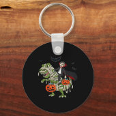 Halloween Vampier Rijden T Rex Fun Boys Meisjes Ki Sleutelhanger (Voorkant)