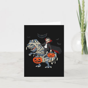 Halloween Vampier Rijden T Rex Jongens Meisjes Kin Kaart