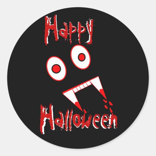 Halloween Vampier tanden Ronde Sticker (Voorkant)
