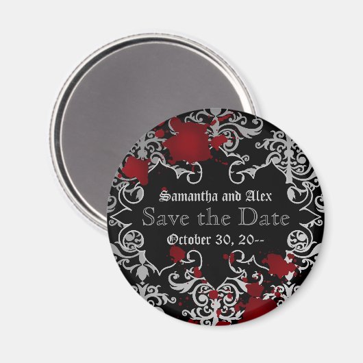 Halloween vampier thema bruiloft opslaan van de da magneet (Voorkant / Achterkant)