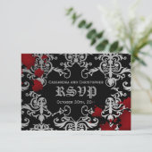 Halloween vampier thema bruiloft RSVP Kaartje (Staand voorkant)