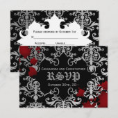 Halloween vampier thema bruiloft RSVP Kaartje (Voorkant / Achterkant)