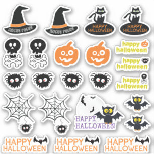 Halloween Vampier Vleermuis Heks Pet Spin Web Skul Sticker